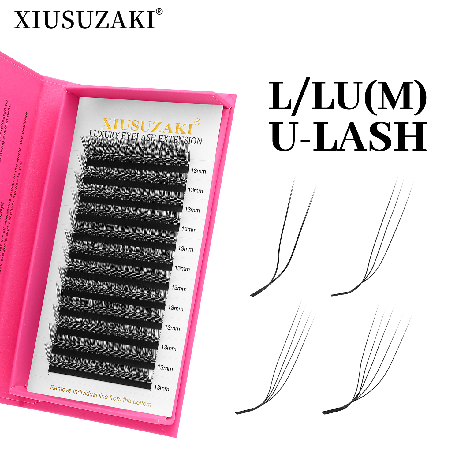 Eyelash Extension Yelix - XIUSUZAKI L/LU/M Curl U/W Lashes Extension
