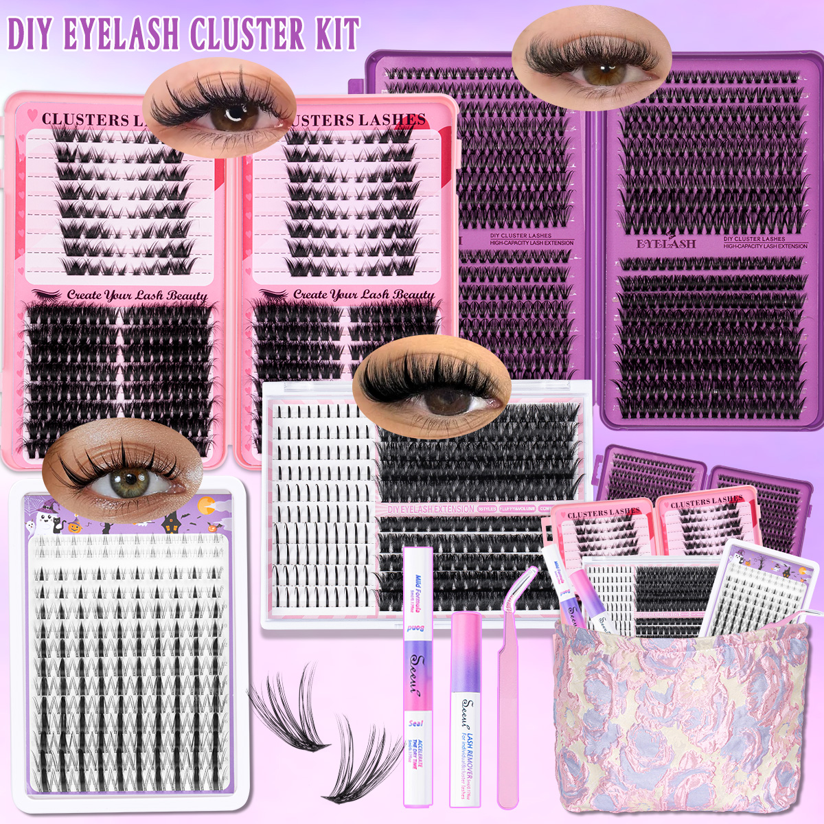 Lash Extension Tweezers - DIY Cluster Lashes Kit Individual Lashes