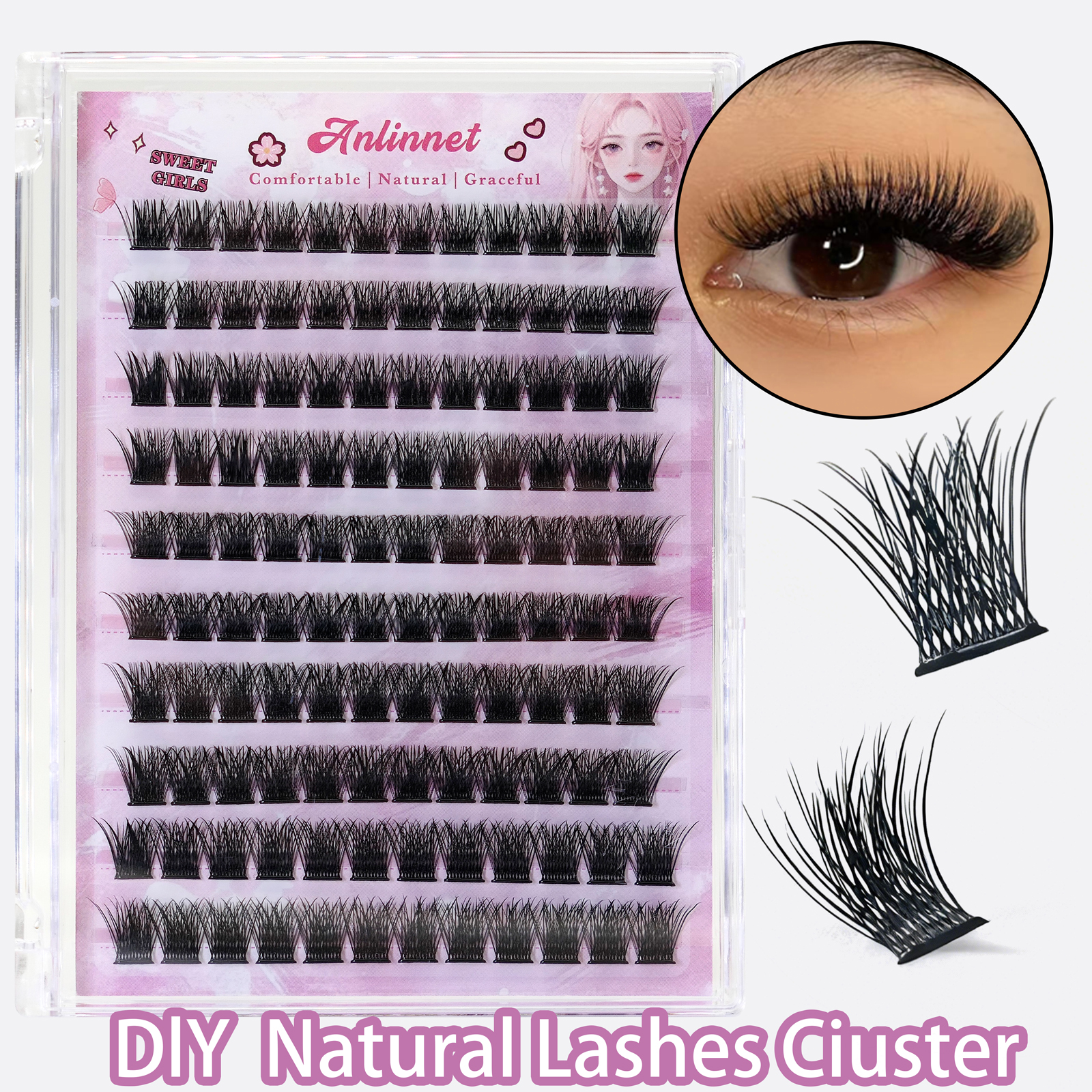 Eyelash Extension No 9 - 10 Rows No-Glue Fluffy Lashes 9-13mm
