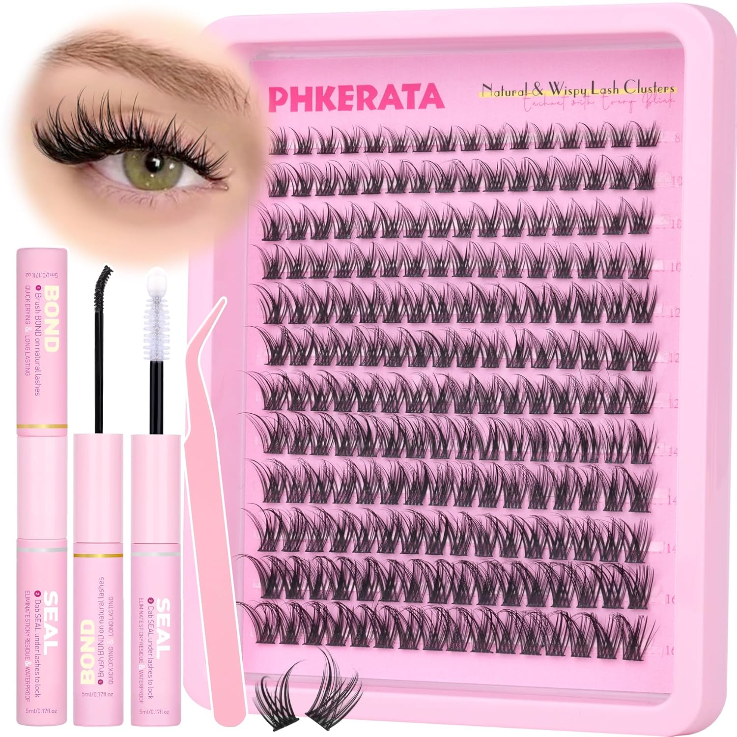 Lash Extension Tweezers - Wispy Lash Clusters Kit 192 Pcs