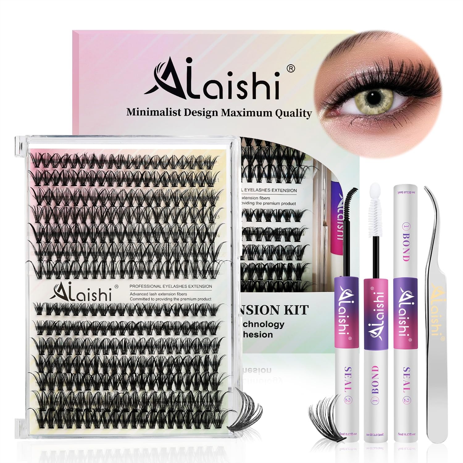 Eyelash Extension No 9 - Lash Clusters Kit, DIY Cluster Eyelash