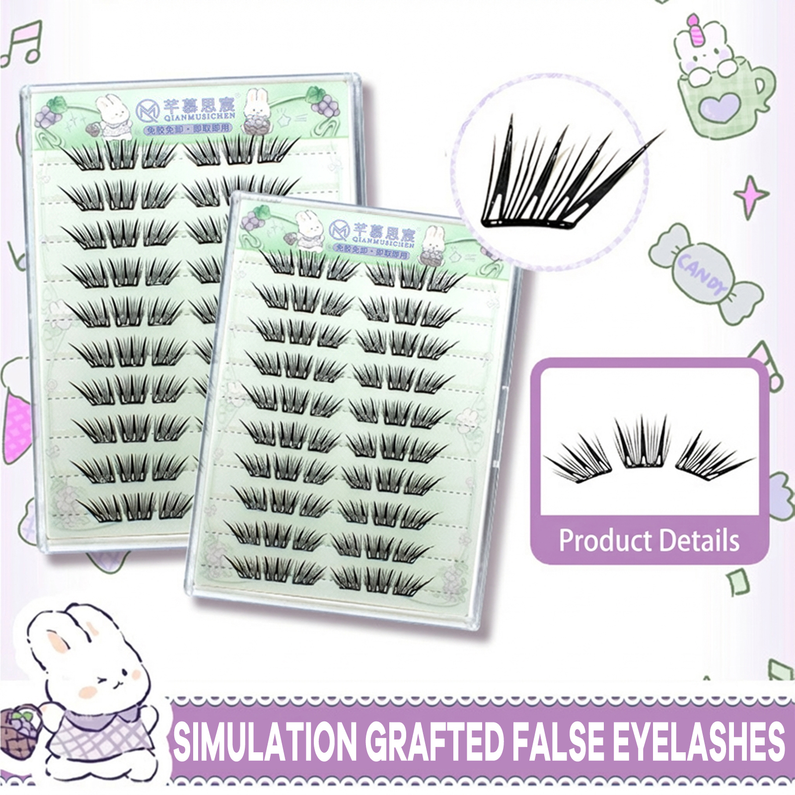No Glue False Eyelashes cluste - Eyelash Extension No 9 recensione e prezzo