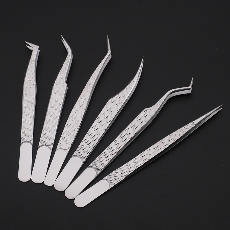 6PCS Eyelashes Tweezers Set Cu - Isolation Tweezer Curved recensione e prezzo