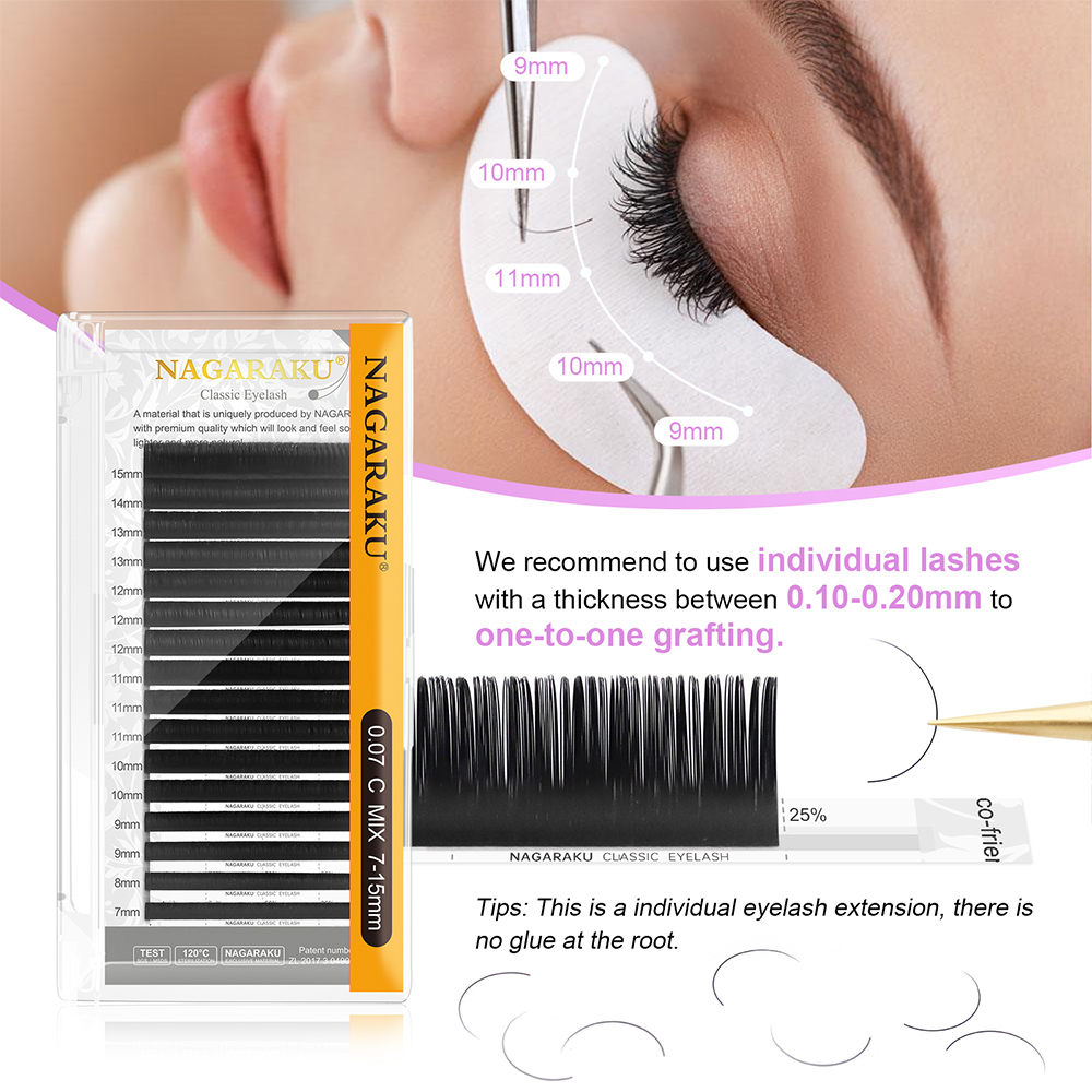 NAGARAKU 6 Cases Classic Mix E - Eyelash Extension Yy recensione e prezzo