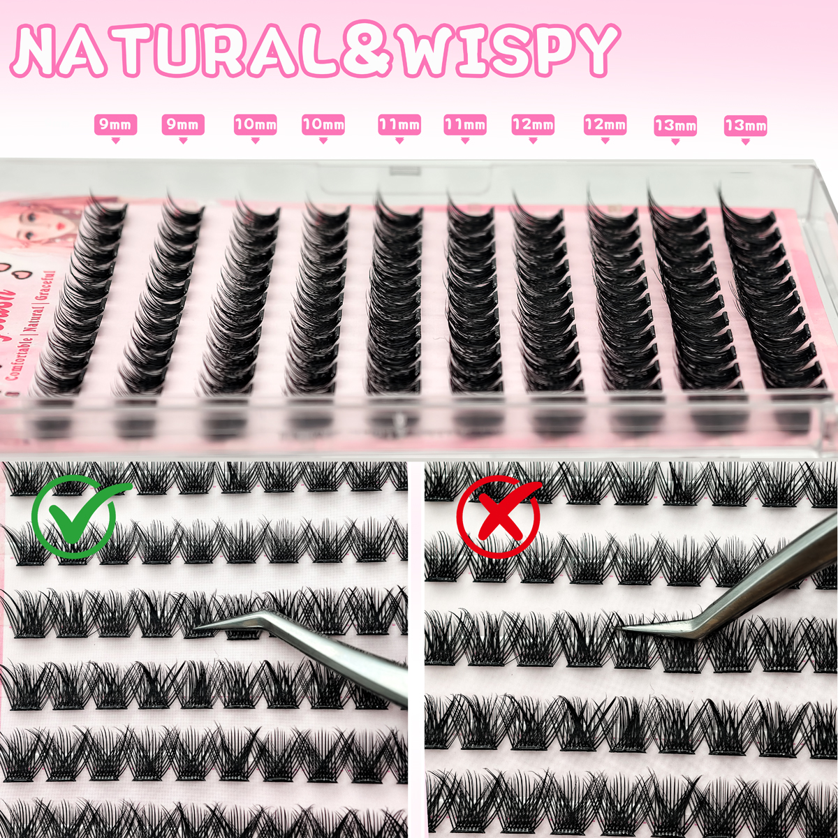 10 Rows No-Glue Fluffy Lashes  - Eyelash Extension No 9 recensione e prezzo