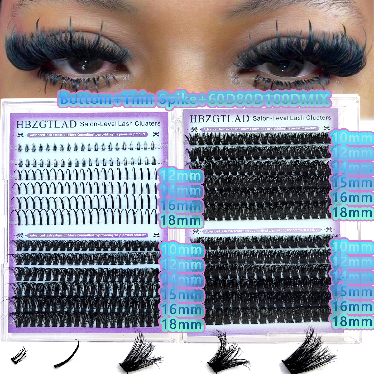 New 24Rows 60D-180D Lash Spike - Eyelash Extension Wet Look recensione e prezzo