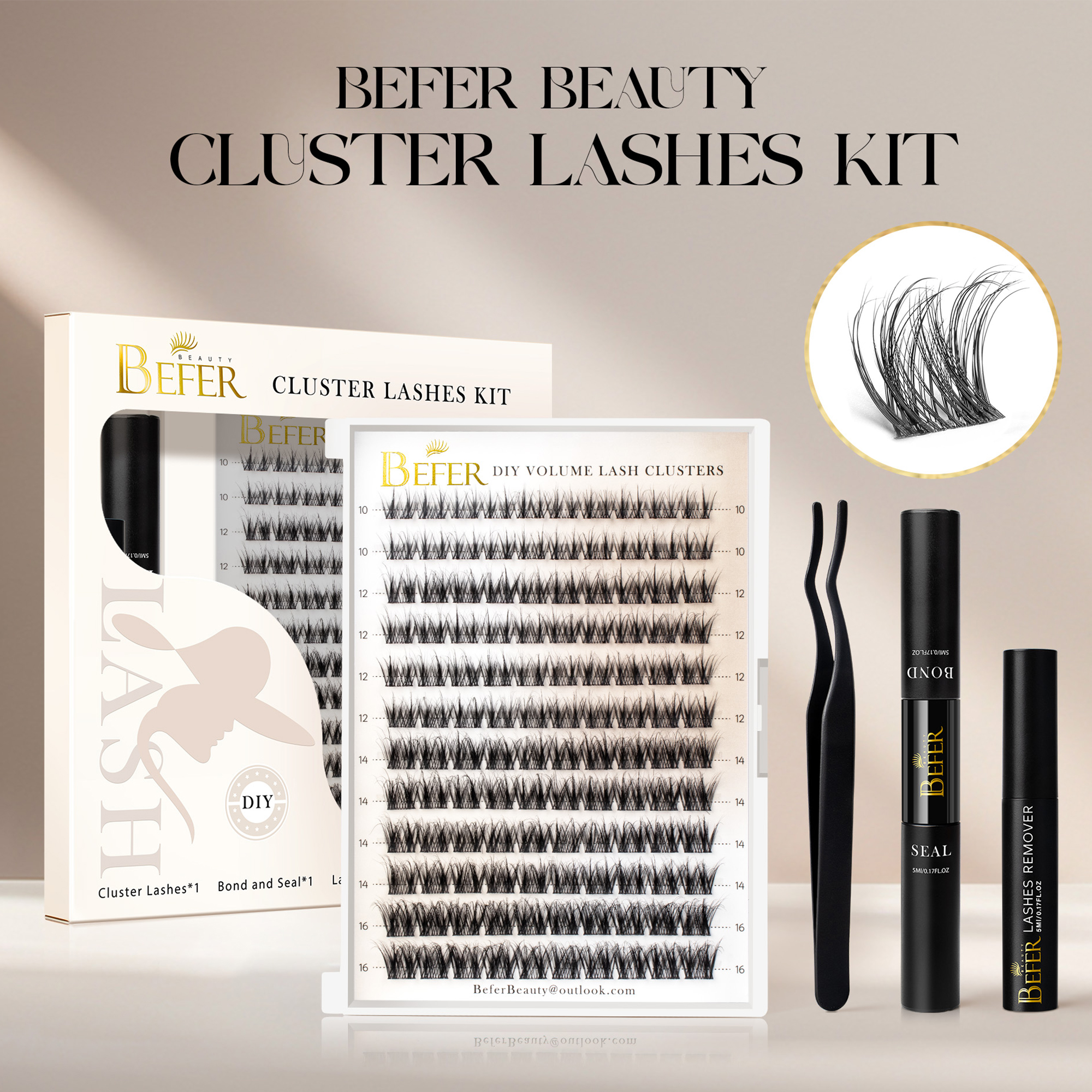 Befer Lash Clusters Kit False  - Lash Extension Tweezers recensione e prezzo