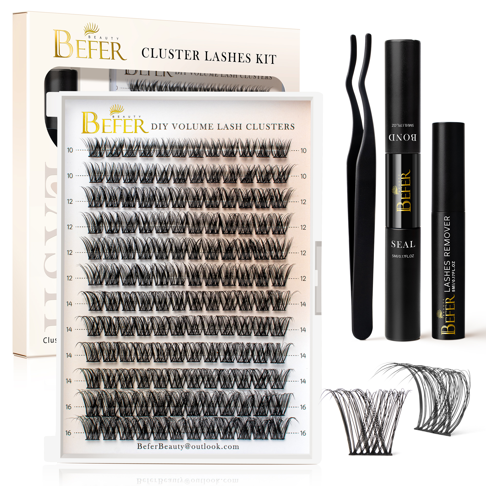 Befer Lash Clusters Kit False  - Lash Extension Tweezers recensione e prezzo