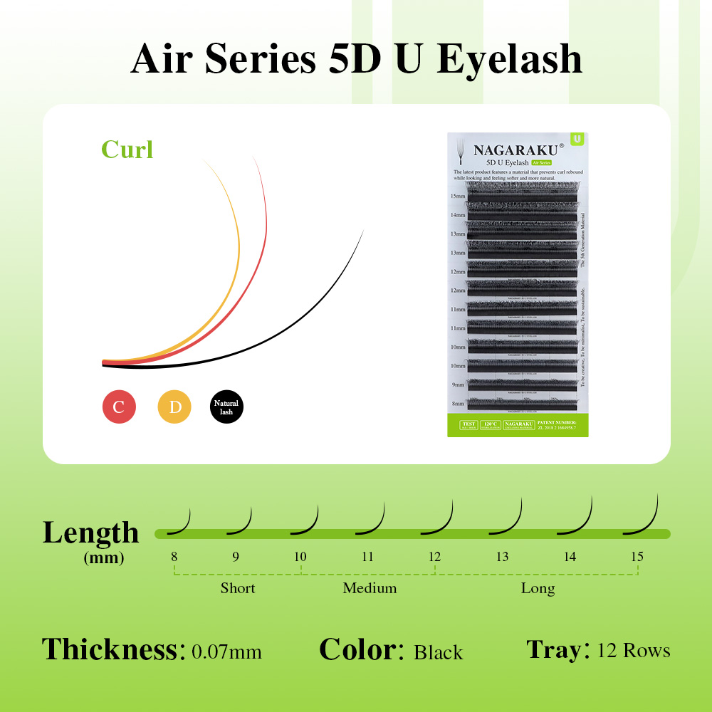 NAGARAKU U Shape 3D/4D/5D Soft - Eyelash Extension Yy recensione e prezzo