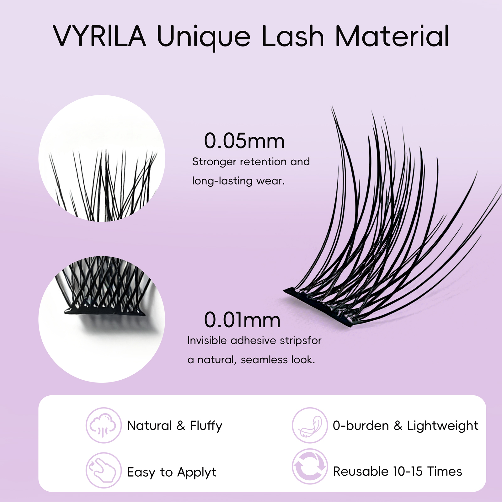 10 Rows No-Glue Fluffy Lashes  - Eyelash Extension No 9 recensione e prezzo