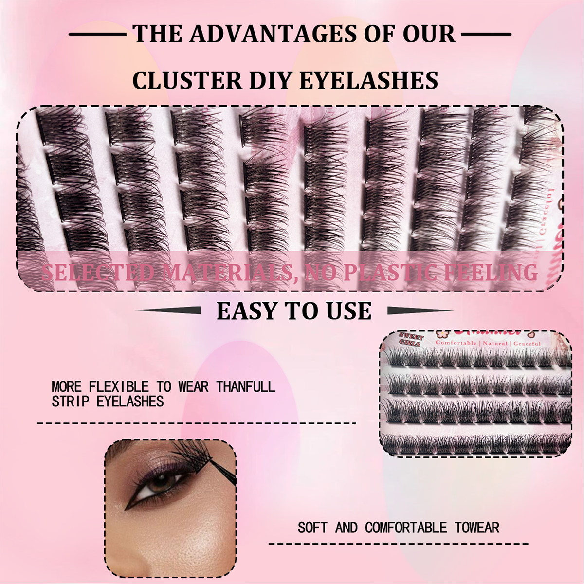 10 rows of No Glue Needed Lash - Eyelash Extension No 9 recensione e prezzo