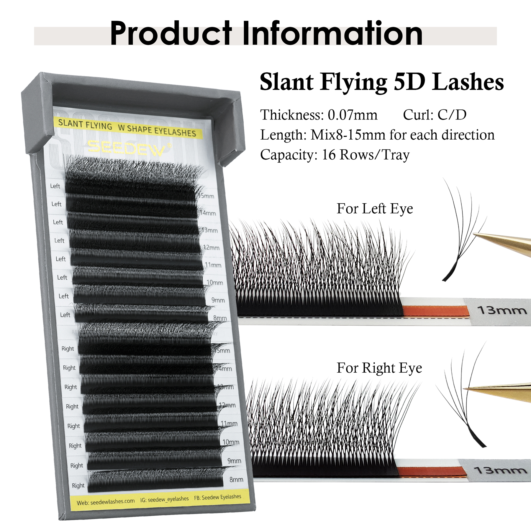 SEEDEW Fox 5D Eyelash Extensio - Eyelash Extension Yy recensione e prezzo