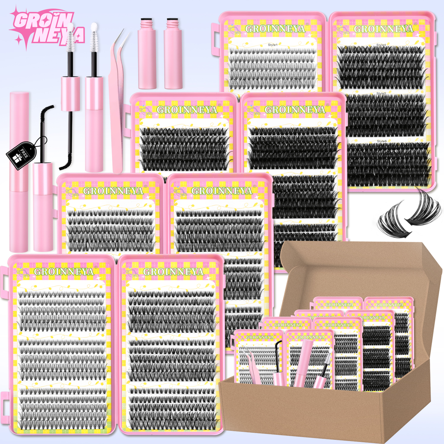 GROINNEYA Clusters Lashes With - Lash Extension Tweezers recensione e prezzo