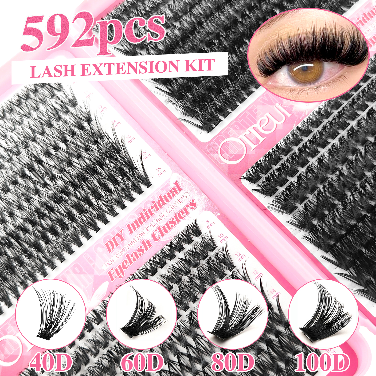 592PCS DIY Lash Extension Kit  - Lash Extension Tweezers recensione e prezzo