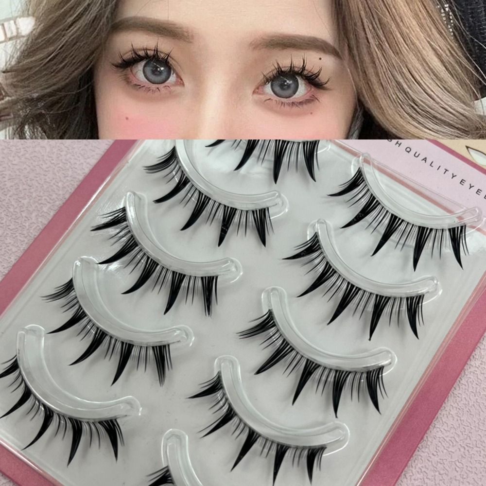 5 Pairs Pack Japanese Cosplay  - Eyelash Extension Wet Look recensione e prezzo